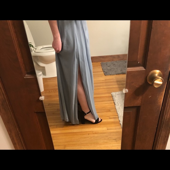 NWT Azazie Ginger Allure Bridesmaid Dress Dusty Blue - Picture 7 of 10